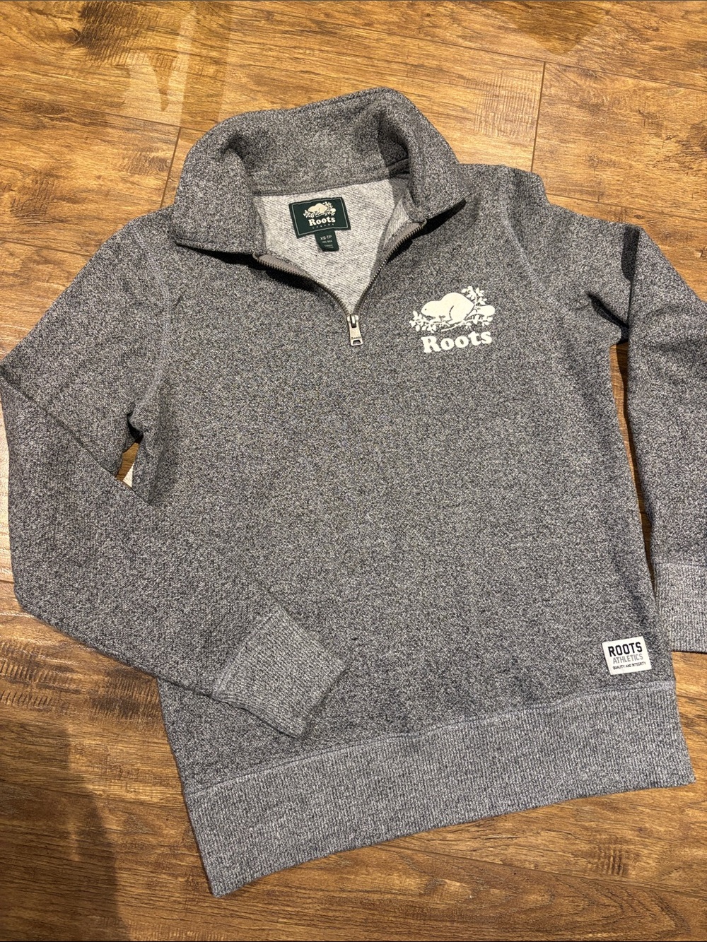 Roots Men's Heather Gray Quarter-Zip Pullover